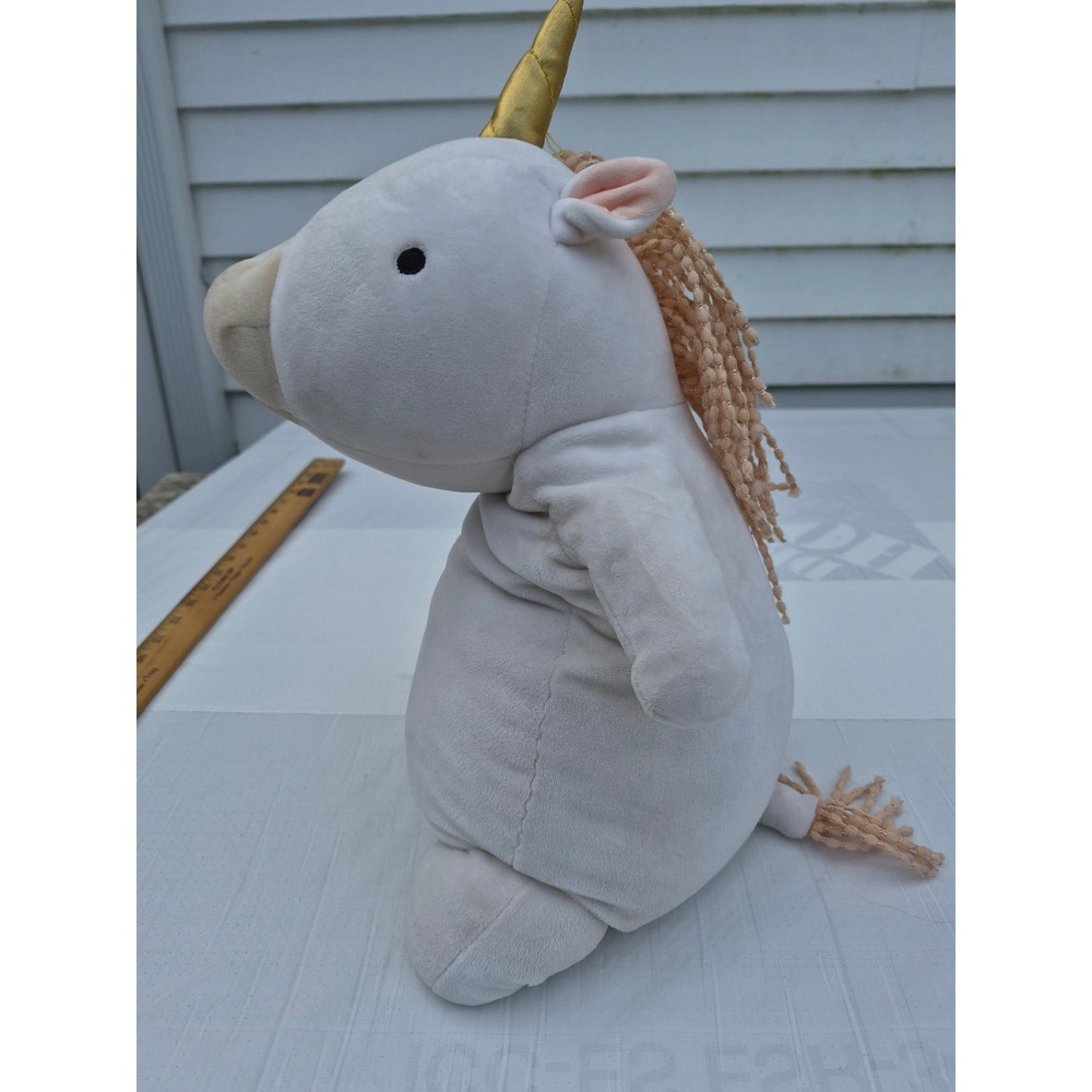 Pillowfort Weighted Plush Unicorn Throw Pillow White Gold Horn 20x7 sensory